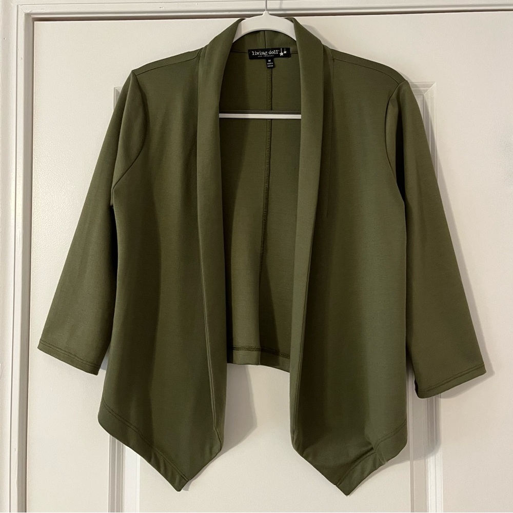 Living Doll Olive Green Blazer/Cardigan